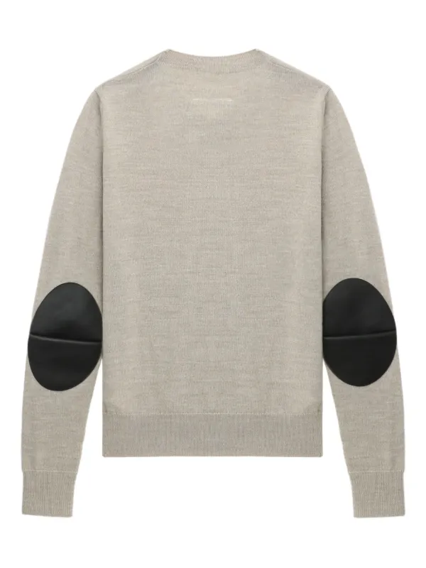 MM6 Maison Margiela elbow-patch crew-neck Sweater | Neutrals
