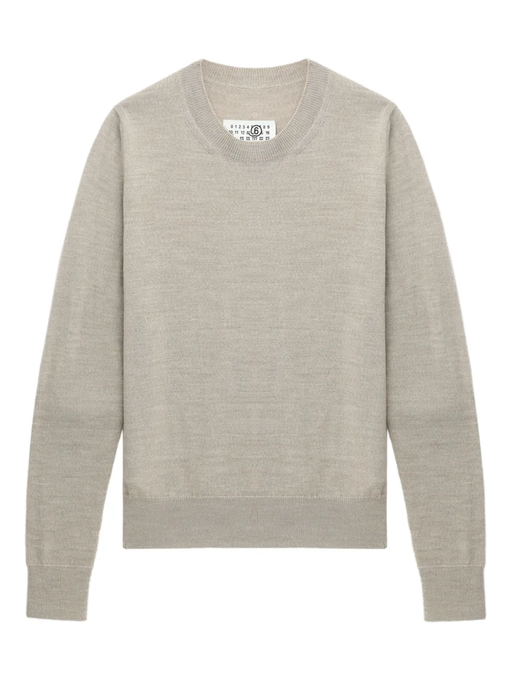 MM6 Maison Margiela Trui met ronde hals en elleboogpatch Beige