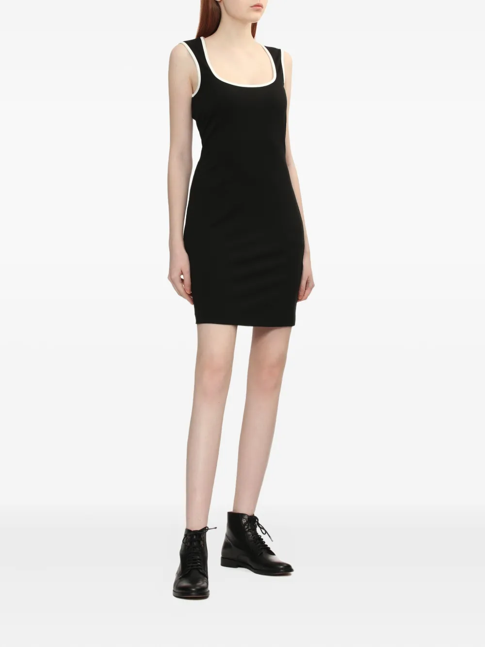 Rag & bone Mouwloze mini-jurk met diepe ronde hals - Zwart