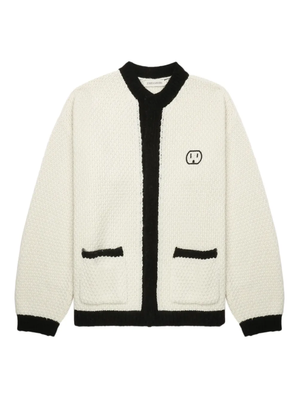 logo-embroidered cardigan