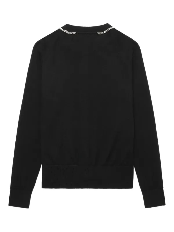 Simone Rocha パール付きカーディガン Simone Rocha パールチェーン カーディガン | ブラック