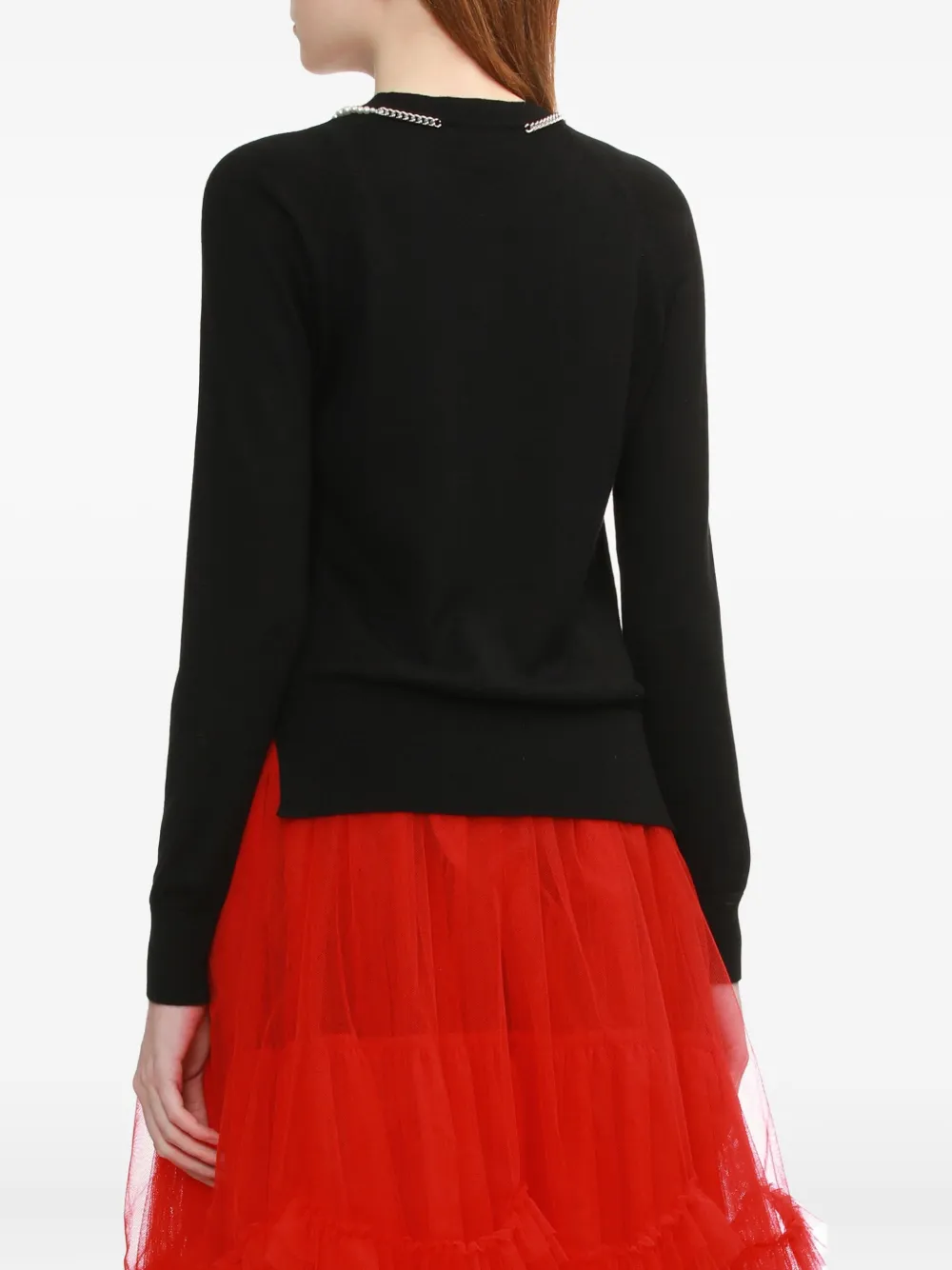 Simone Rocha pearl-chain cardigan Zwart