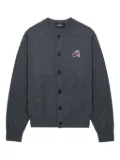 We11done Varsity Teddy button-up cardigan - Grey
