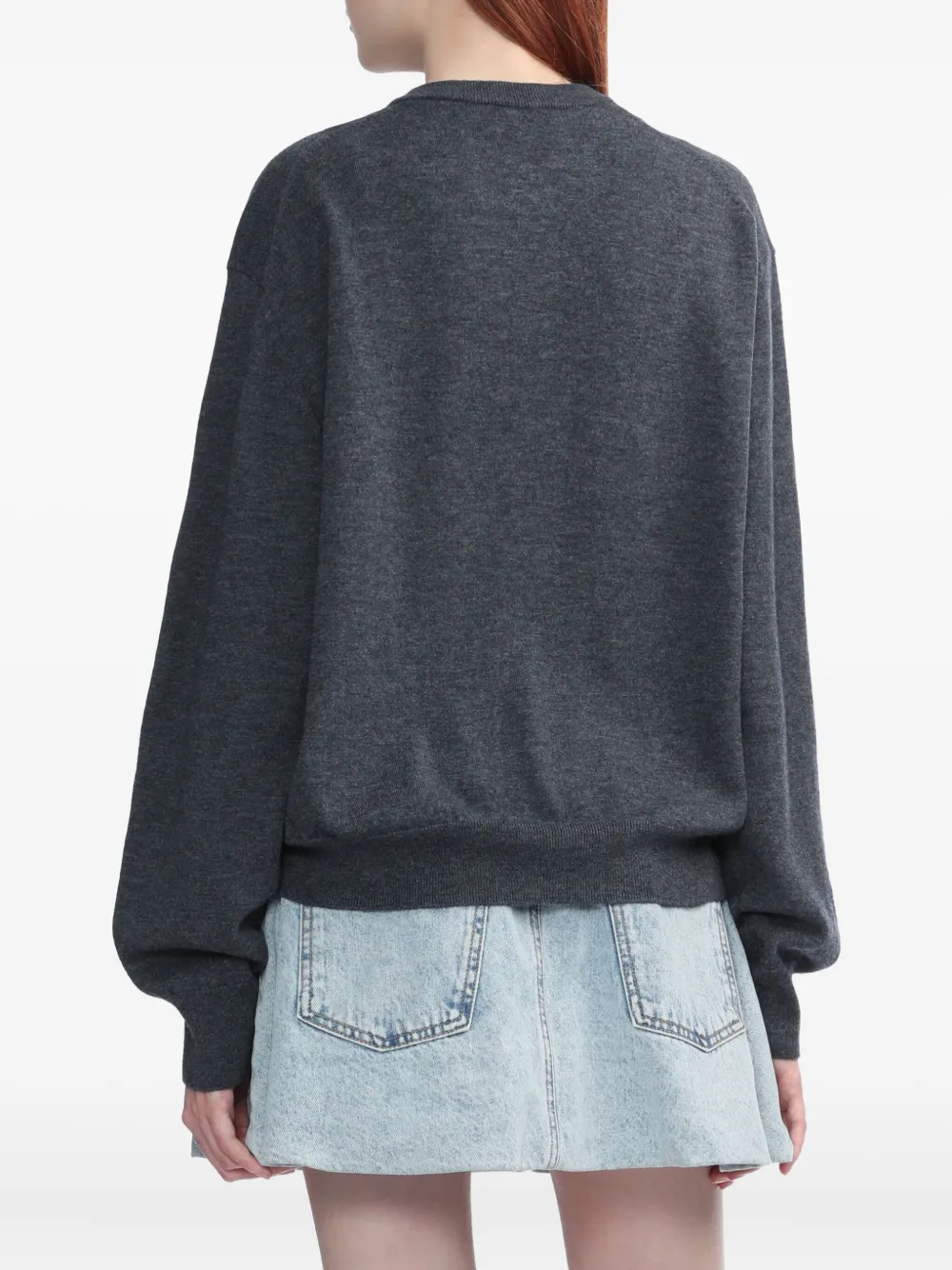 We11 Done Varsity Teddy Button-up Cardigan In Gray