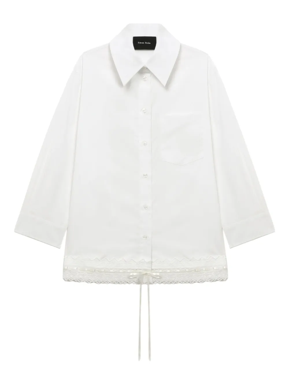 Simone Rocha Blouse met kanten afwerking en zak Wit
