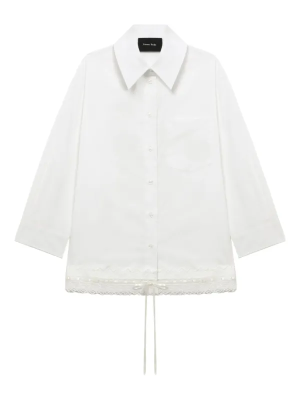 Simone Rocha Lace-trimmed Pocket Shirt in White
