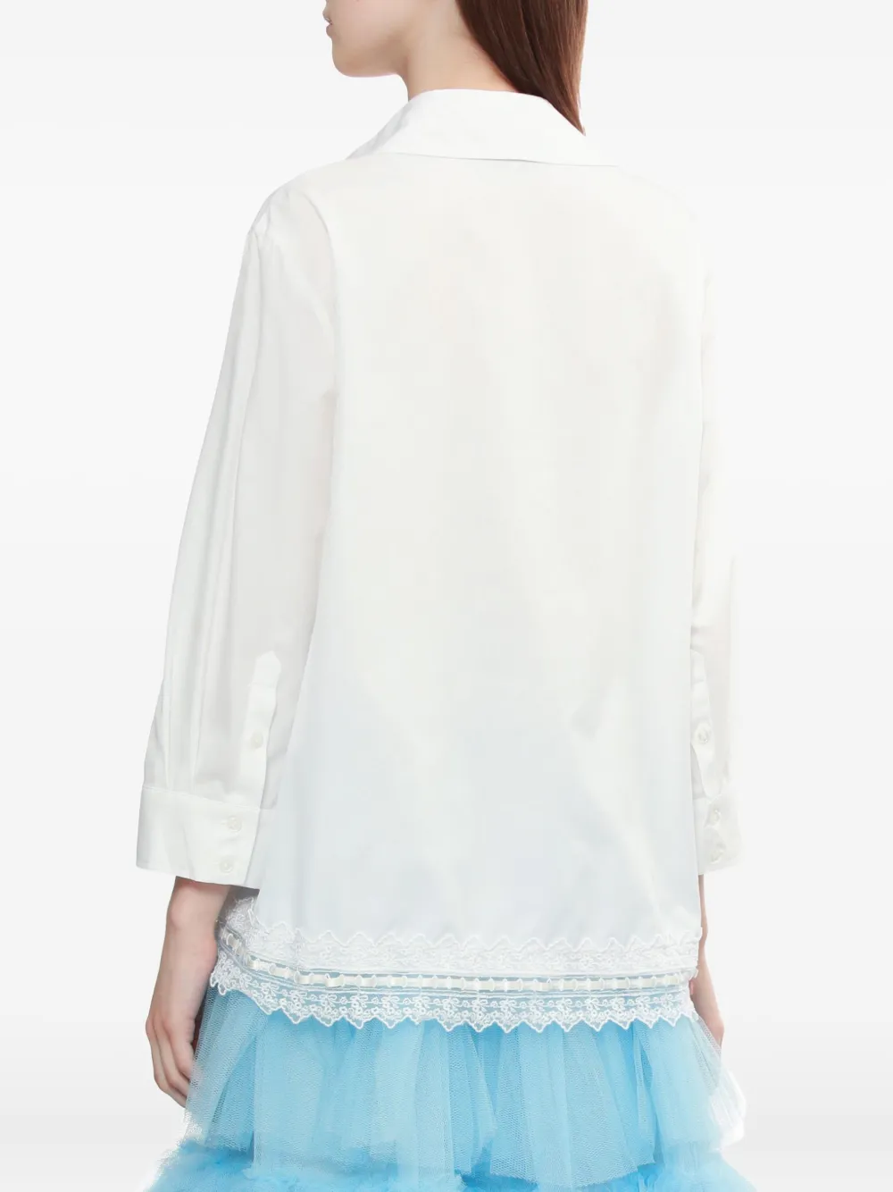 Simone Rocha Blouse met kanten afwerking en zak Wit