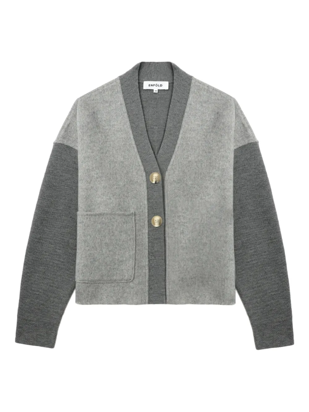 two-tone wool cardigan