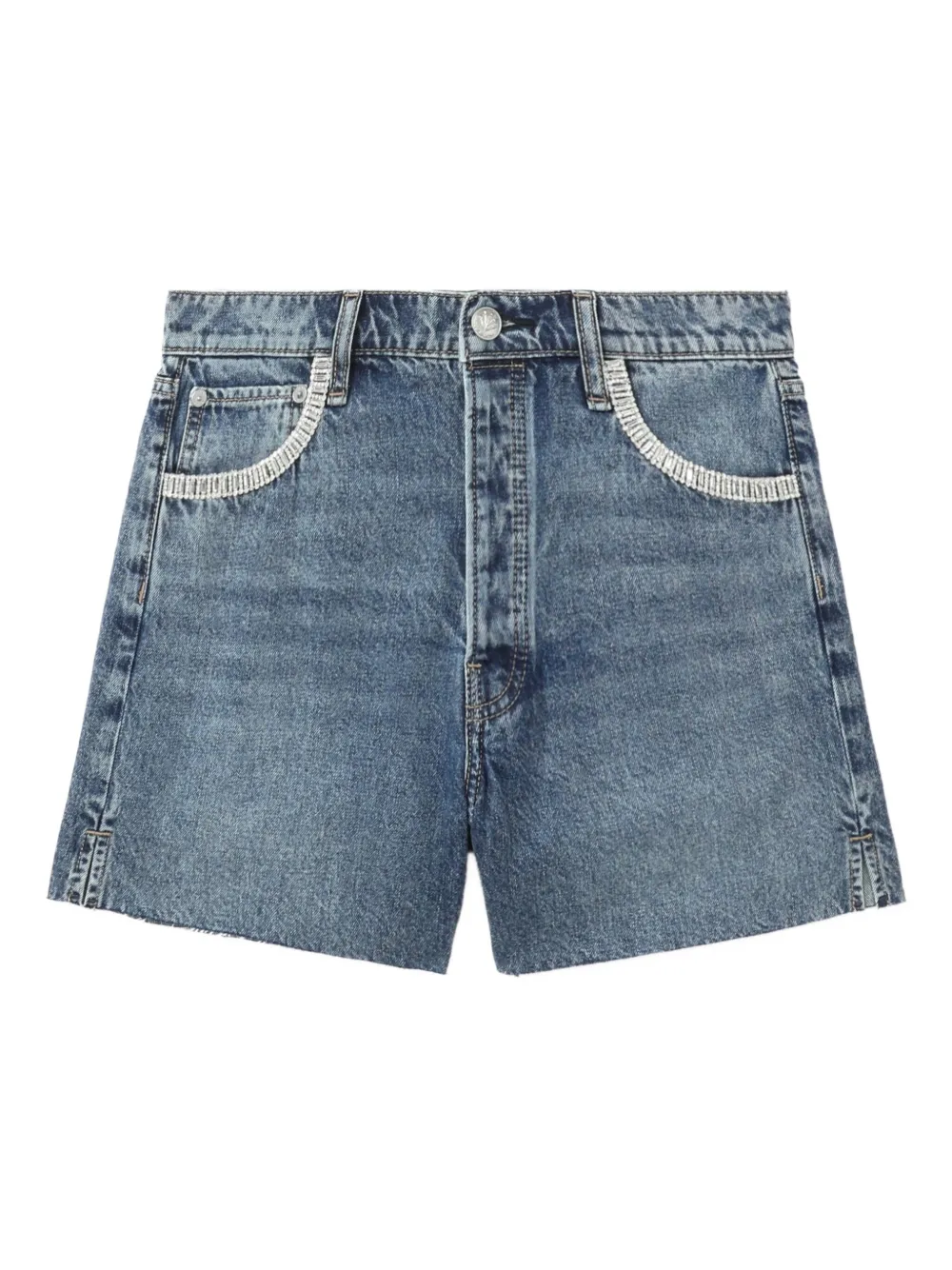 crystal-embellished denim shorts