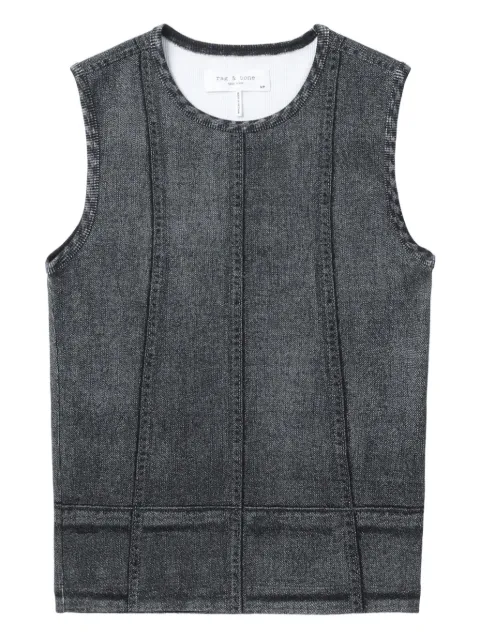 rag & bone denim-print panelled tank top