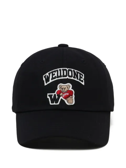We11done bear-embroidered baseball cap