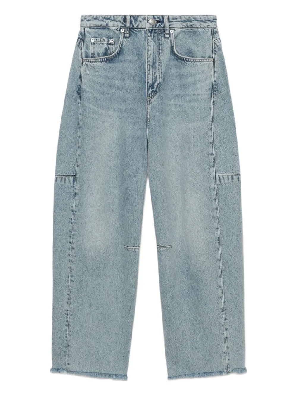 Rag & Bone Charlie Panelled Frayed Jeans In Blue