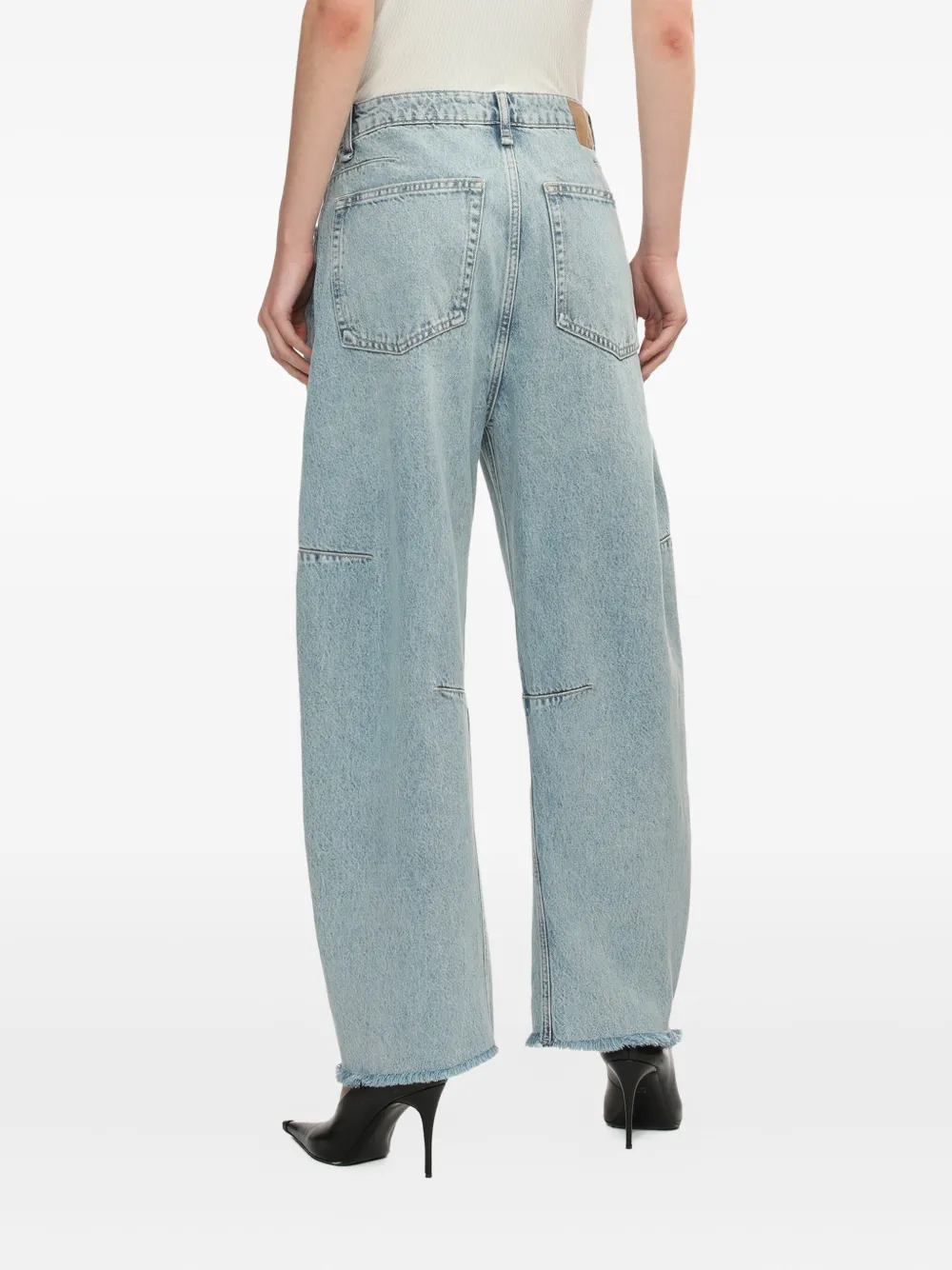 rag & bone Charlie jeans met franje en vlakken Blauw