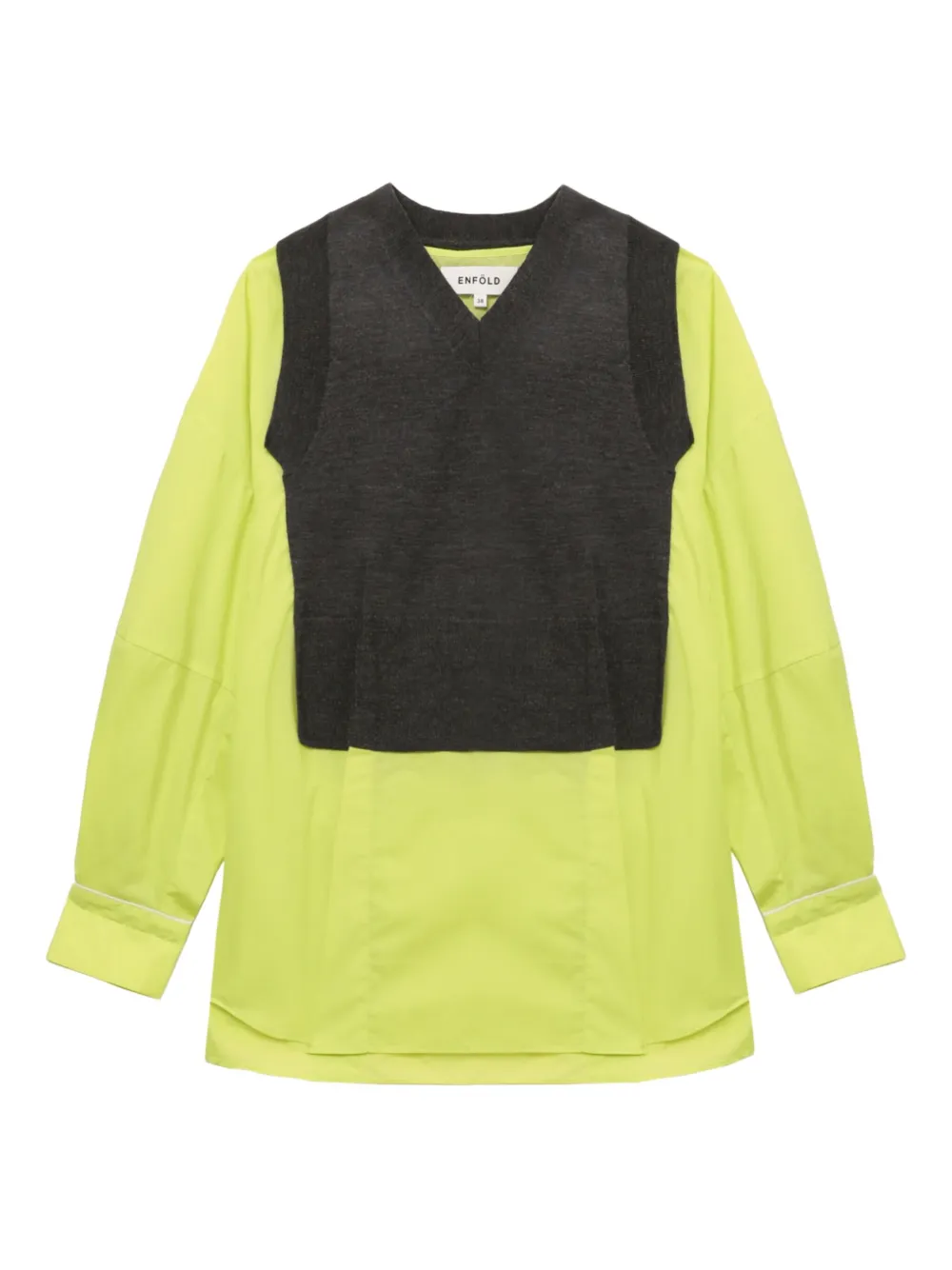 V-neck layered-effect blouse