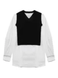 Enföld v-neck wool-blend top - White
