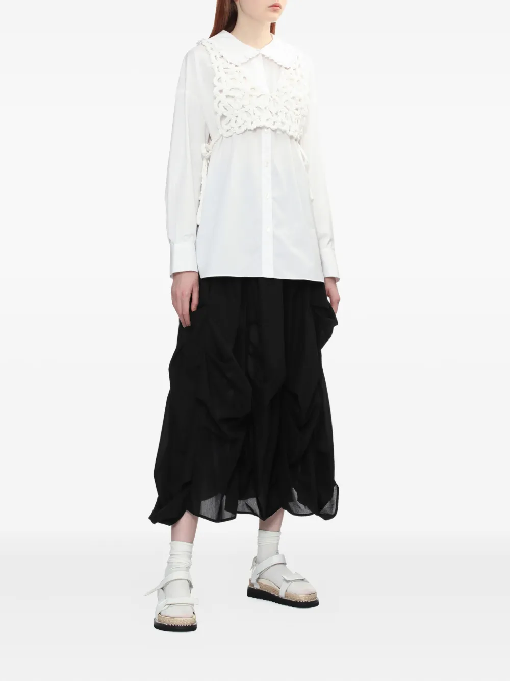 Enföld Shirt met ruchekraag - Wit