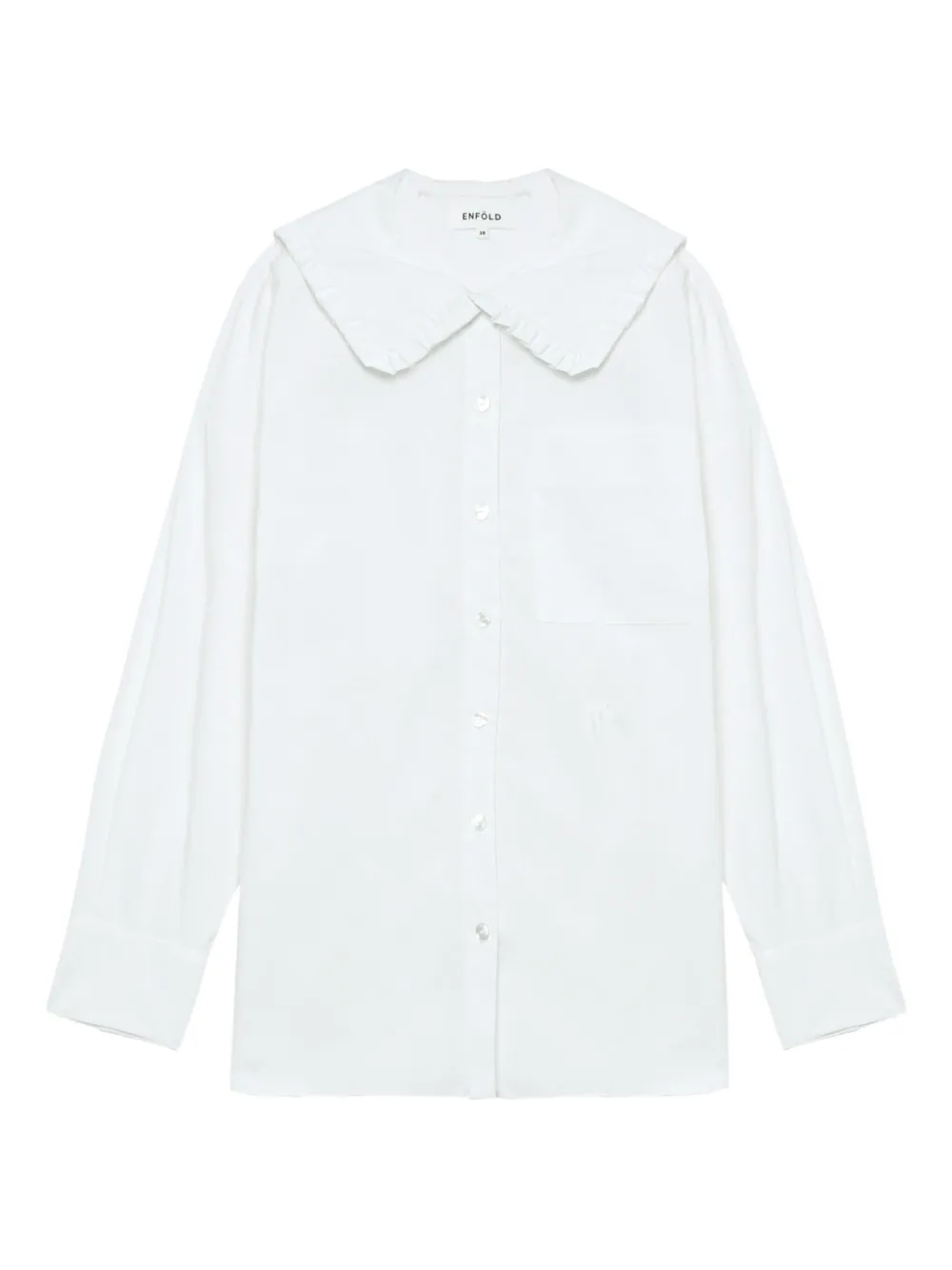 Enföld Ruffled-collar Shirt In White