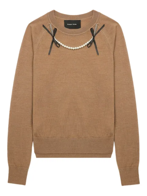 Simone Rocha embellished raglan-sleeve sweater