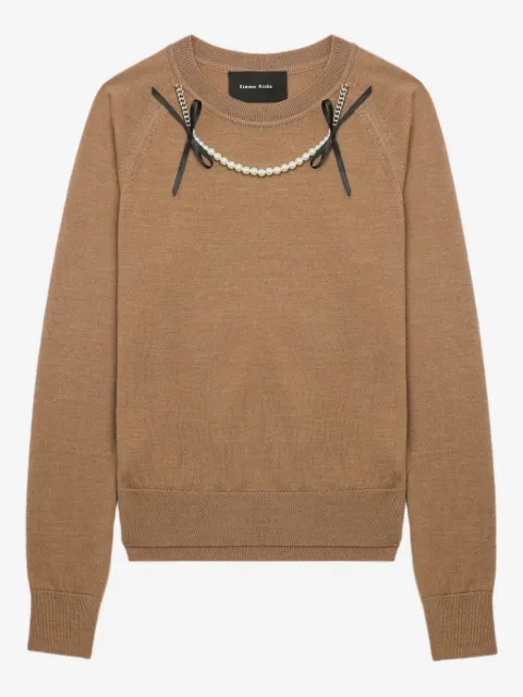 Simone Rocha embellished raglan-sleeve sweater