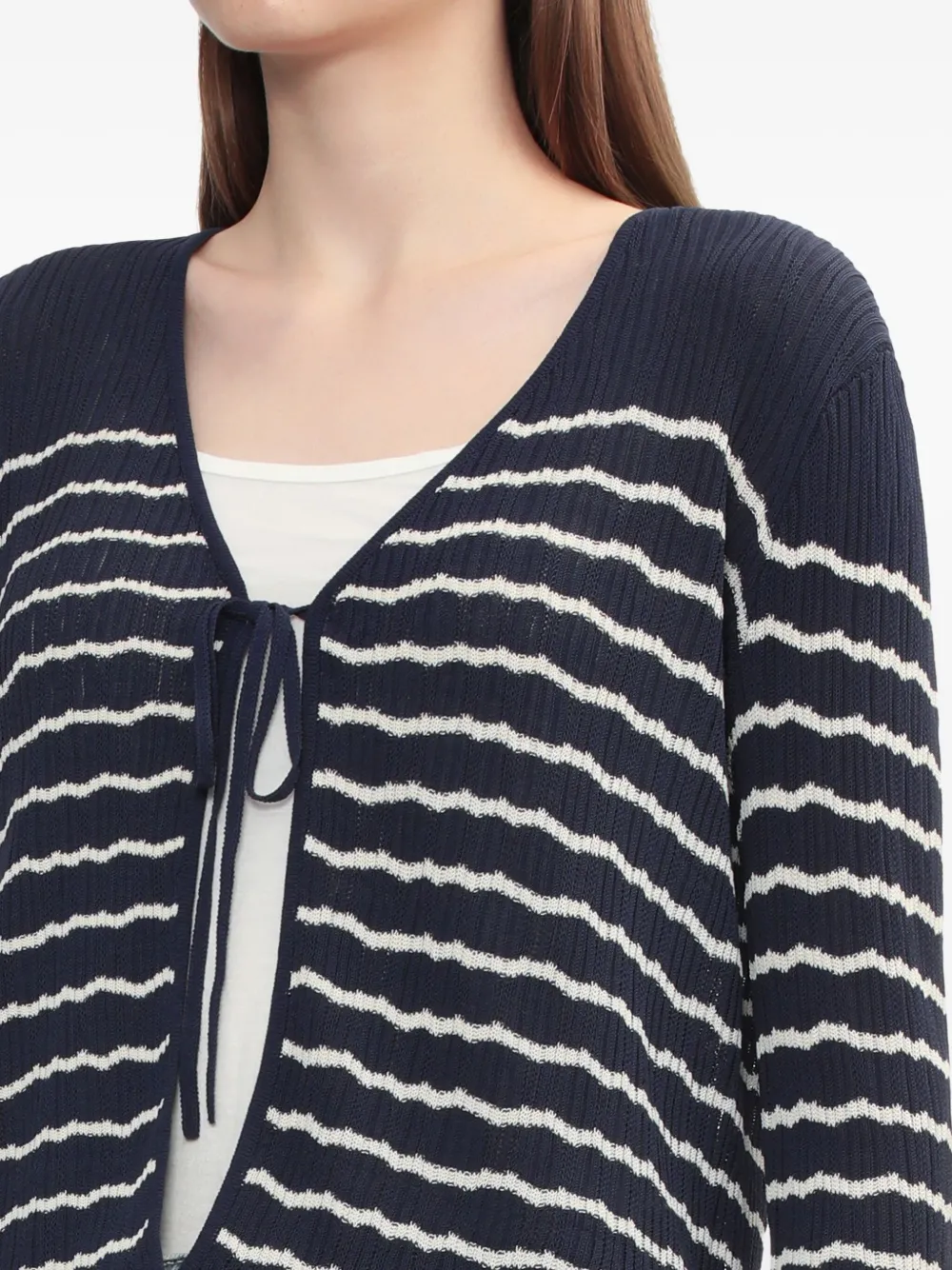 rag & bone Gestreept vest met gestrikte voorkant Blauw