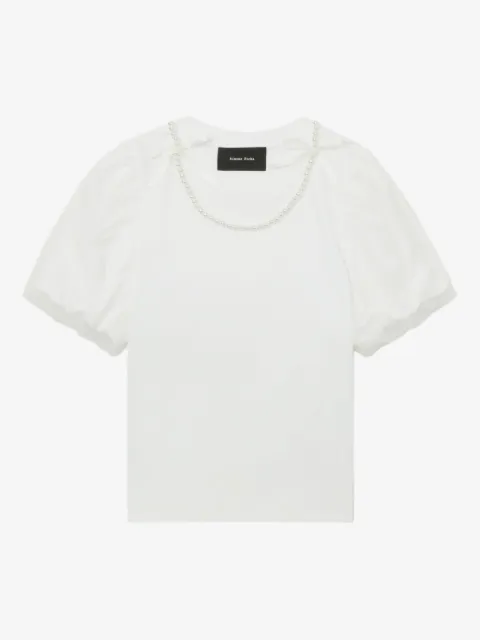 Simone Rocha pearl-embellished puff-sleeve top