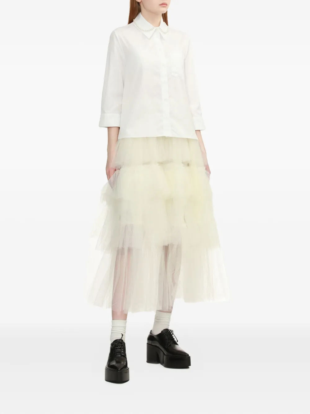 Simone Rocha Blouse verfraaid met parel - Wit