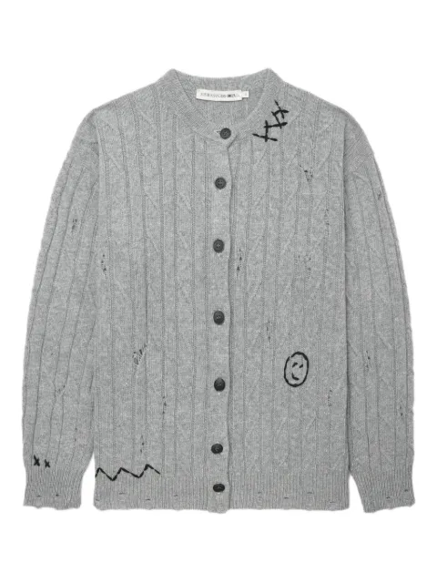 Joshua Sanders cable-knit distressed-effect cardigan
