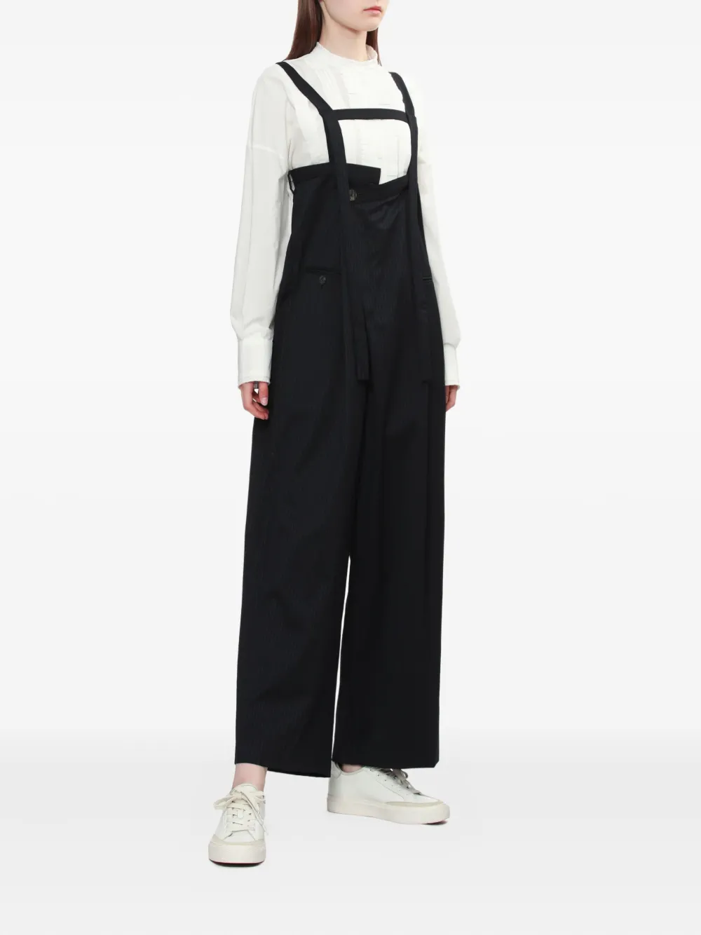 Enföld pinstripe suspender jumpsuit - Blauw