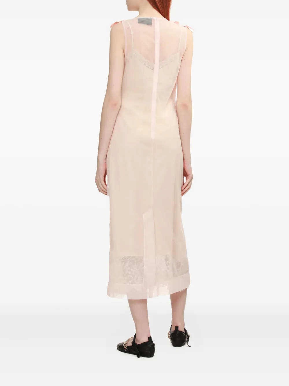 Simone Rocha Midi-jurk met lintkant Roze