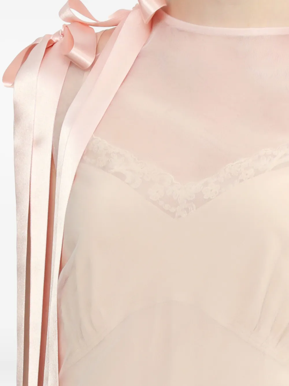 Simone Rocha Midi-jurk met lintkant Roze