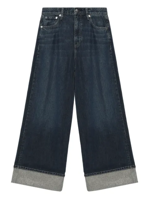 rag & bone Sofie embellished-cuf wide-leg jeans