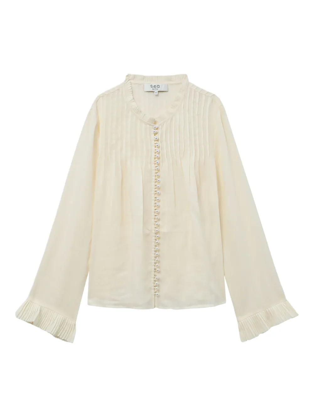 Sea Blouse verfraaid met parels Wit