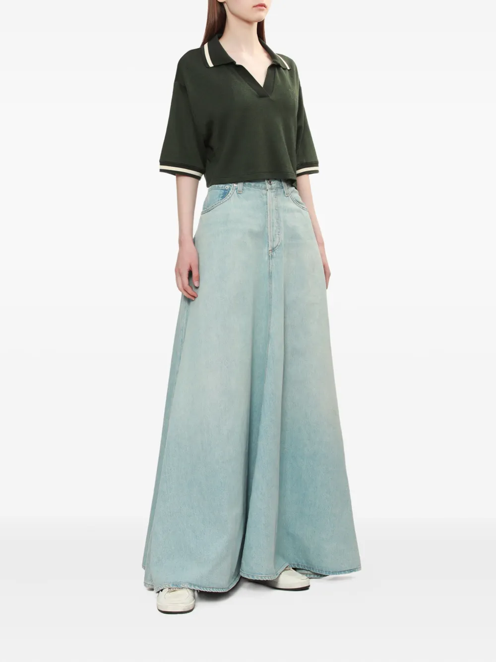 AGOLDE Denim maxi-rok - Blauw