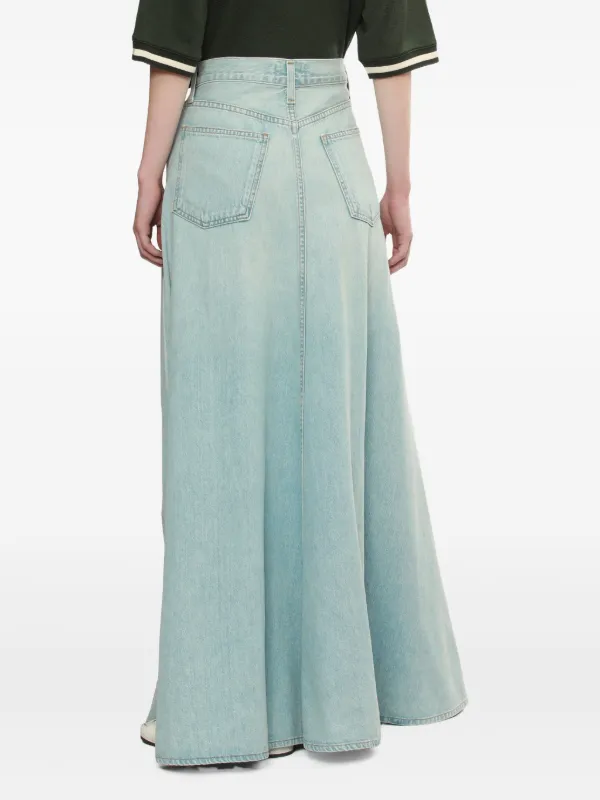 AGOLDE Denim Flared Maxi Skirt Blue FARFETCH IN