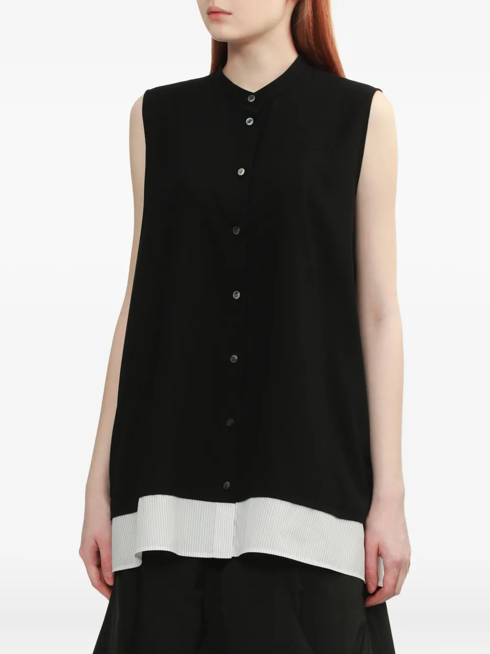 Enföld Mouwloze blouse met knopen Zwart