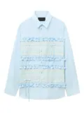 Simone Rocha lace-insert ruffled shirt - Blue