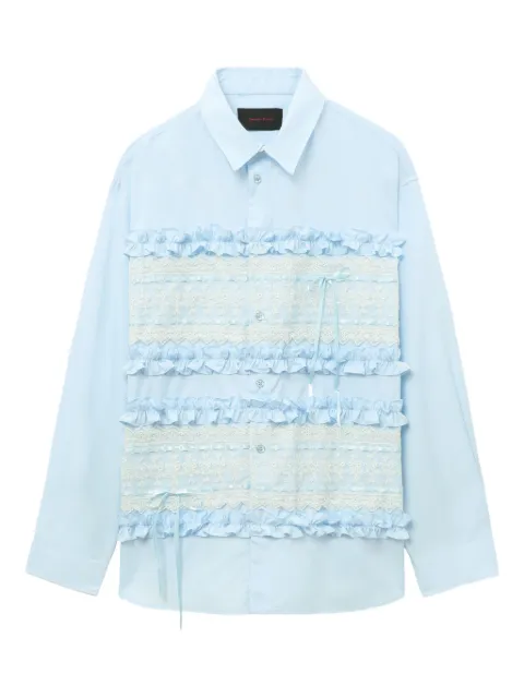 Simone Rocha lace-insert ruffled shirt