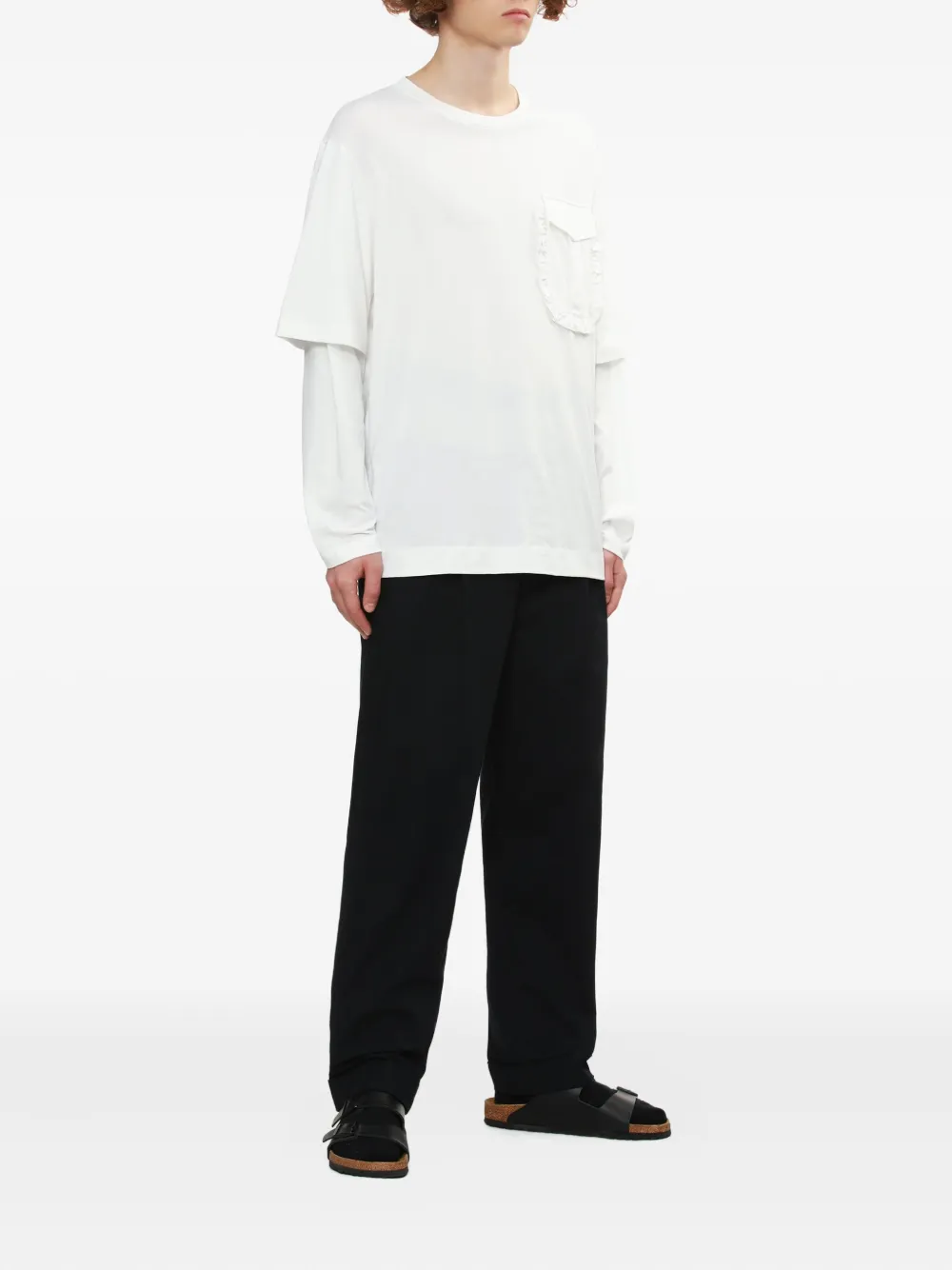 Simone Rocha Katoenen T-shirt met lange mouwen - Wit