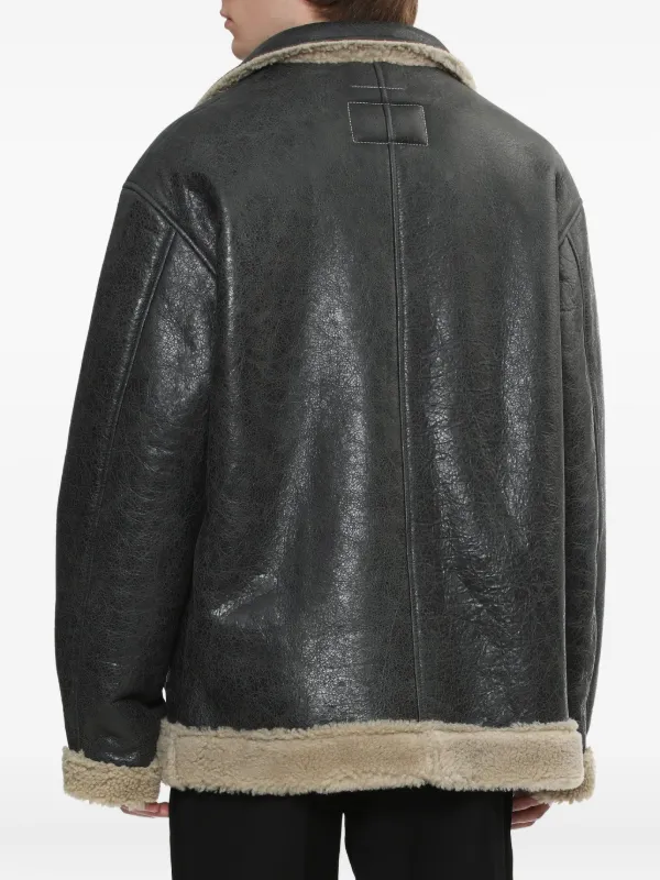 MM6 Maison Margiela Lambskin shearling-panel Jacket | Black
