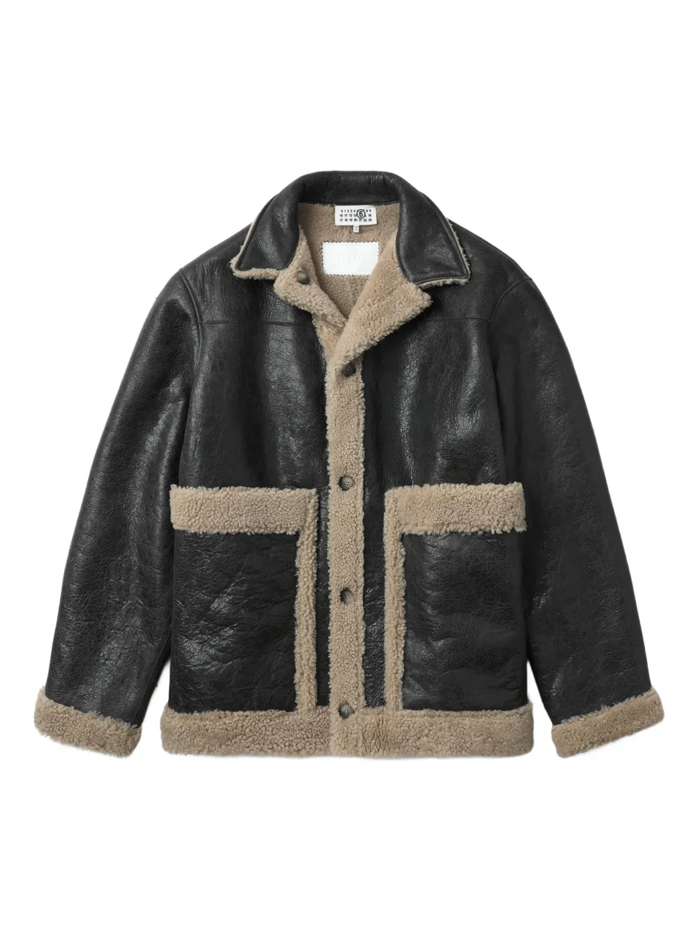 MM6 Maison Margiela Jack met lamsleer en lammy vlak Zwart