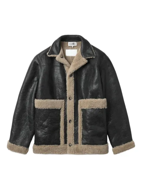 MM6 Maison Margiela lambskin shearling-panel jacket