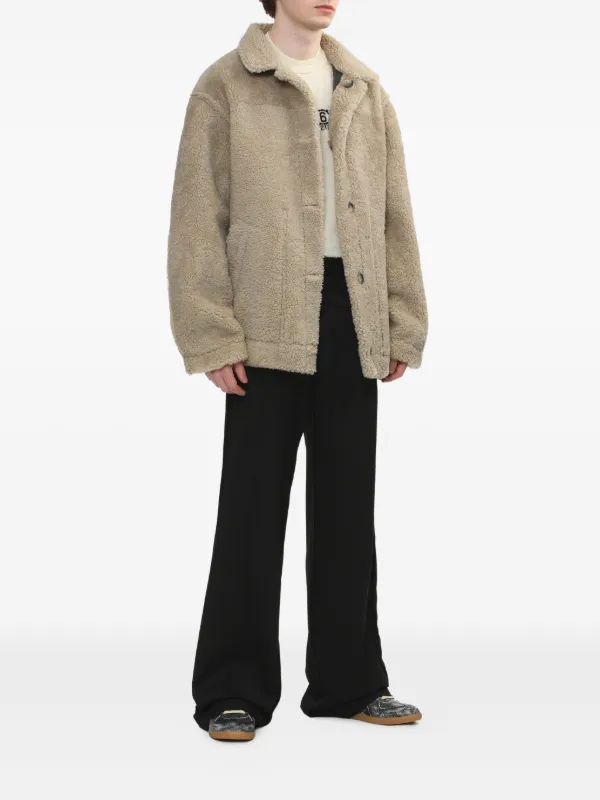 MM6 Maison Margiela Lambskin shearling-panel Jacket | Black