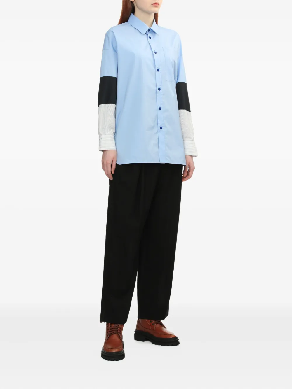Enföld Overhemd met vlakken - Blauw