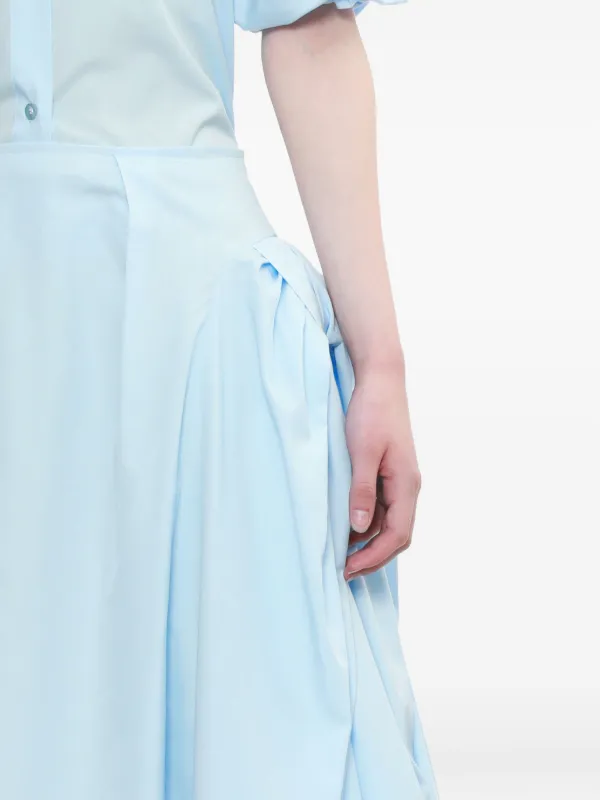 Simone Rocha Pleated Panelled Midi Skirt | Blue | FARFETCH