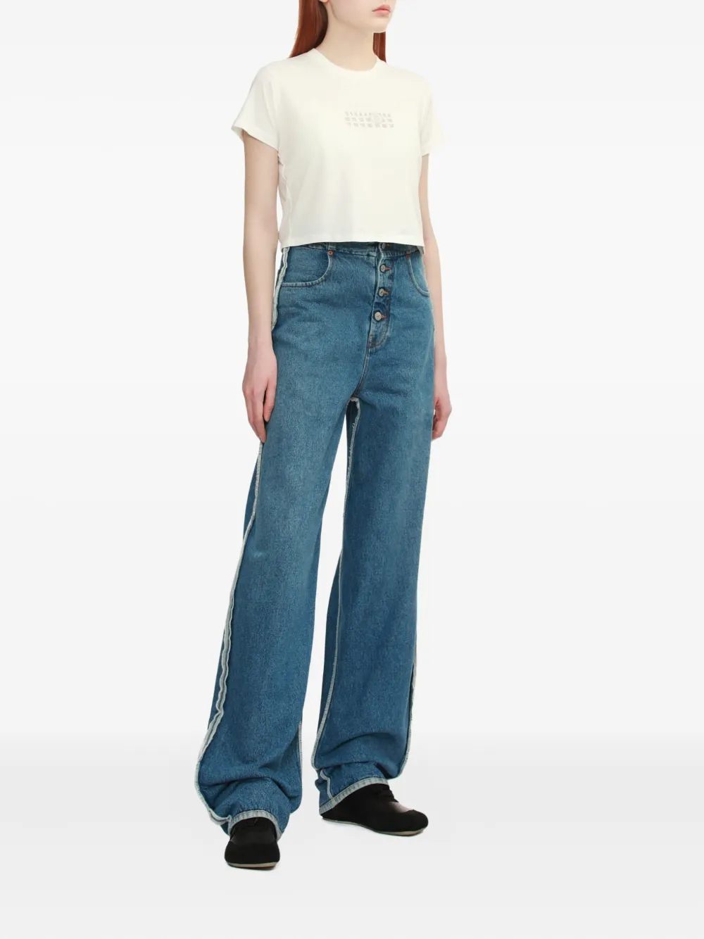 MM6 Maison Margiela Jeans met knoopsluiting - Blauw
