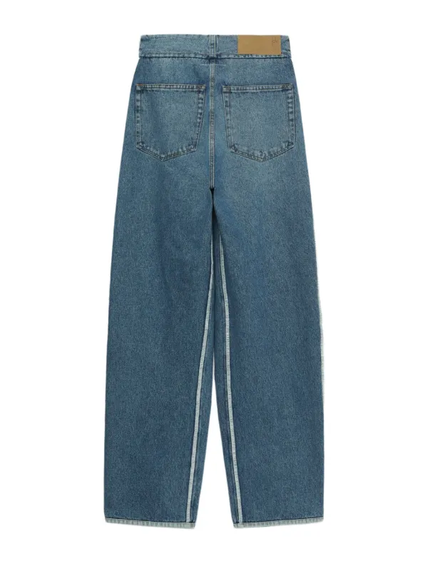 期間限定値下MM6 Maison Margiela　切替フライボタンデニムパンツ MM6 Maison Margiela ボタン ジーンズ | ブルー | FARFETCH JP