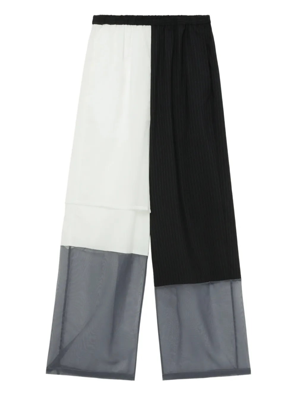 pinstripe panelled trousers