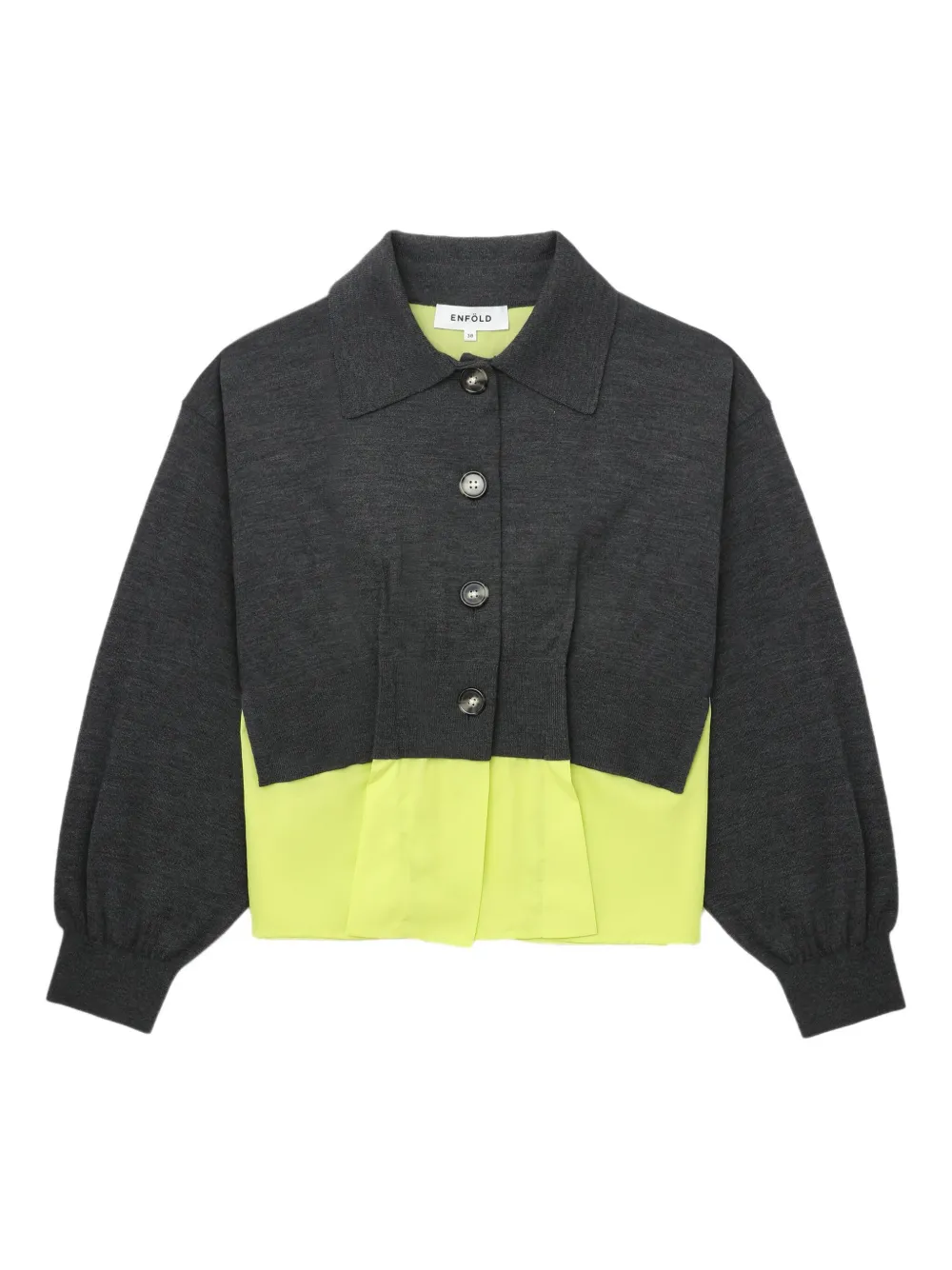 button-front layered cardigan