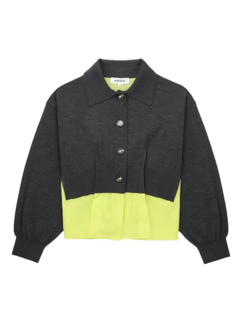 Enföld button-front layered cardigan