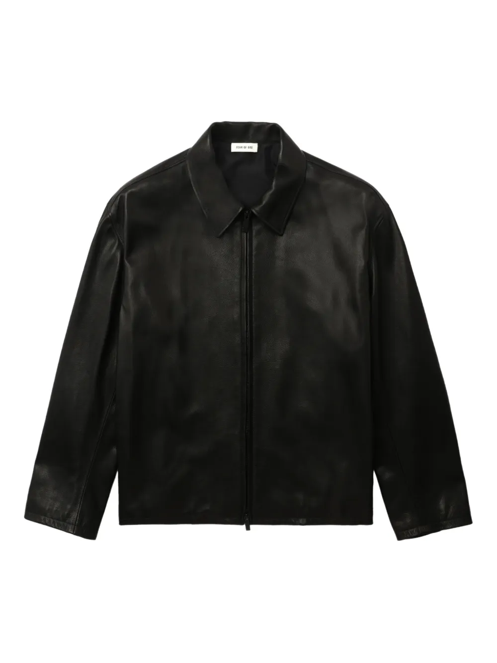 Fear Of God Rider leren jack met rits Zwart
